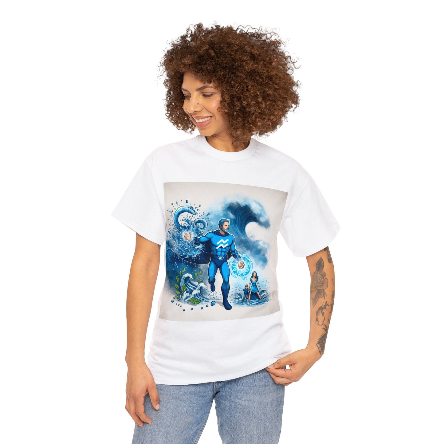 Aquarius Father's Day (1) Unisex Heavy Cotton Tee