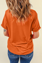 Load image into Gallery viewer, Orange BOO Halloween Ghost Spider Embroidered Graphic Tee
