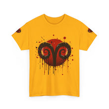 Load image into Gallery viewer, Aries Heart Tee, Unisex Heavy Cotton T-Shirt, Astrology Gift, Birthday Present, Graphic Tee, Casual Wear, Unique Design

