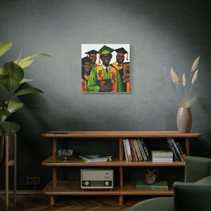 Graduation Canvas Print, Celebratory Artwork for Graduates, Stylish Home Decor, Gift for Graduates, Unique Wall Art