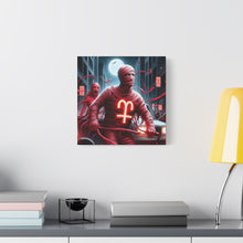 Load image into Gallery viewer, Retro Horror Art Canvas Print, Mummy Wall Art, Spooky Home Decor, Halloween Gift, Dark Aesthetic
