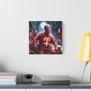 Retro Horror Art Canvas Print, Mummy Wall Art, Spooky Home Decor, Halloween Gift, Dark Aesthetic