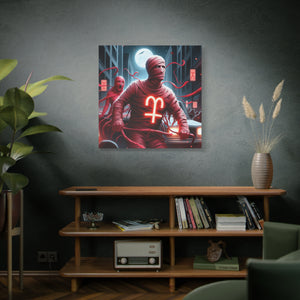 Retro Horror Art Canvas Print, Mummy Wall Art, Spooky Home Decor, Halloween Gift, Dark Aesthetic
