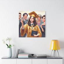 Load image into Gallery viewer, Graduation Canvas Art, Personalized Gift, Wall Decor, Student Art, Custom Framed Print, Graduation Celebration Decor
