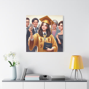 Graduation Canvas Art, Personalized Gift, Wall Decor, Student Art, Custom Framed Print, Graduation Celebration Decor