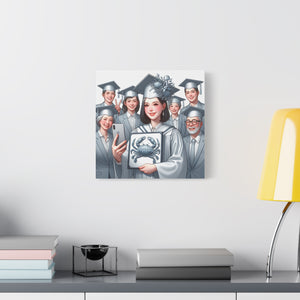 Graduation Canvas Art, Celebratory Wall Decor, Gift for Grads, Personalized Graduation Art, Unique Grad Gift