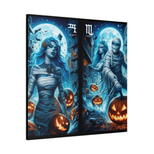 Load image into Gallery viewer, Aquarius Halloween Canvas Wall Art, Spooky Decor, Unique Gift, Home Decoration, Witch Theme Art, Perfect for Fall, Mysterious Vibe
