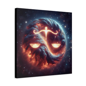 Cosmic Balance Wall Art, Celestial Scales Canvas, Astrology Decor, Universe Inspired Home Decor, Gift for Libra Enthusiasts