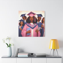 Load image into Gallery viewer, Graduation Wall Art Print, Personalized Canvas, Unique Gift for Grads, Academic Celebration Decor, Student Artwork, Matte Canvas
