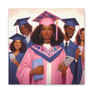 Graduation Wall Art Print, Personalized Canvas, Unique Gift for Grads, Academic Celebration Decor, Student Artwork, Matte Canvas