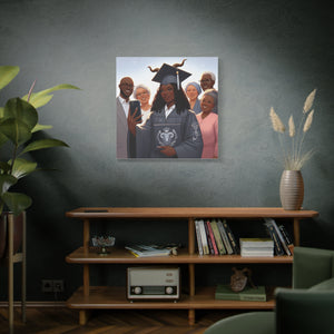 Graduation Celebration Canvas Print, Family Tribute Art, Graduation Gift, Wall Decor for Her, Customizable Artwork