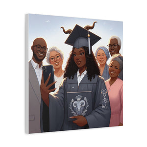 Graduation Celebration Canvas Print, Family Tribute Art, Graduation Gift, Wall Decor for Her, Customizable Artwork