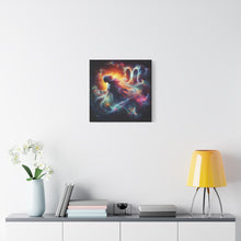 Load image into Gallery viewer, Galactic Zodiac Virgo Canvas Art, Astrology Decor, Horoscope Wall Art, Cosmic Home Decor, Celestial Gift for Space Lovers
