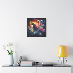 Galactic Zodiac Virgo Canvas Art, Astrology Decor, Horoscope Wall Art, Cosmic Home Decor, Celestial Gift for Space Lovers