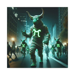 Mystical Taurus Canvas Wall Art, Zodiac Decor, Home Wall Decoration, Gift for Astrology Lovers, Unique Art Piece