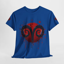 Load image into Gallery viewer, Aries Heart Tee, Unisex Heavy Cotton T-Shirt, Astrology Gift, Birthday Present, Graphic Tee, Casual Wear, Unique Design
