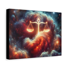 Load image into Gallery viewer, Cosmic Balance Canvas Wall Art - Celestial Decor, Zodiac Gift, Space Wall Art, Libra Astrology, Home Aesthetic
