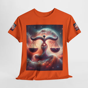 Cosmic Libra Justice Tee, Celestial Balance Shirt, Astrology Themed T-Shirt, Gift for Science Lovers, Unisex Heavy Cotton Tee