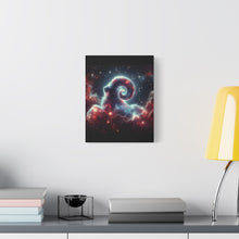Load image into Gallery viewer, Celestial Ram Canvas Print, Astronomical Art for Home Decor, Unique Gift for Astrology Lovers, Cosmic Wall Art, Stretched Canvas
