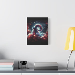 Celestial Ram Canvas Print, Astronomical Art for Home Decor, Unique Gift for Astrology Lovers, Cosmic Wall Art, Stretched Canvas