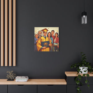 Graduation Canvas Wall Art, Family Celebration Decor, Gift for Graduates, Home Decoration, Personalized Memory