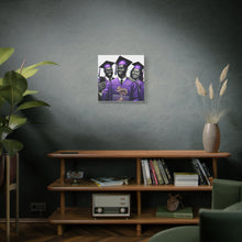 Load image into Gallery viewer, Graduation Celebration Canvas Print, Wall Art for Graduates, Purple Graduation Gift, College Commencement Decor, Customizable Canvas
