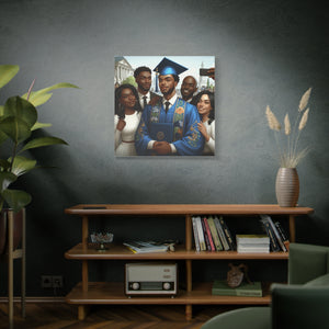 Graduation Celebration Canvas Wall Art, Personalized Gift, Home Décor, Graduation Keepsake, Unique Family Portrait