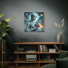 Load image into Gallery viewer, Spooky Mummy Canvas Art, Halloween Home Decor, Unique Wall Art, Horror Theme Decoration, Ghostly Photography Print
