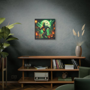 Spooky Halloween Wall Art Canvas, Mummy Decor for Fall, Halloween Party Decoration, Frightening Home Decor, Unique Gift Idea