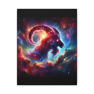 Cosmic Aries Ram Canvas Art, Galaxy Wall Decor, Astrology Gift, Stretched Canvas, Home Decor, Celestial Artwork