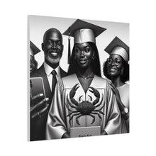 Load image into Gallery viewer, Graduation Family Canvas Art, Graduation Gift, Wall Decor, Education Celebration, Black History Month, Motivational Art
