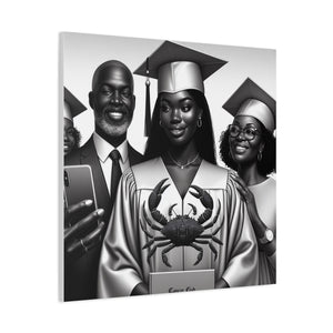 Graduation Family Canvas Art, Graduation Gift, Wall Decor, Education Celebration, Black History Month, Motivational Art