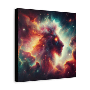 Cosmic Lion Canvas Art, Galaxy Decoration, Home Decor, Inspirational Wall Art, Gift for Lion Lovers, Space Art Print