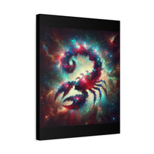 Load image into Gallery viewer, Astrological Scorpion Canvas Art Print, Zodiac Wall Decor, Astrology Gift, Cosmic Home Decor, Celestial Artwork
