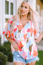 Load image into Gallery viewer, Multicolor Floral Print V Neck Half Sleeve Blouse
