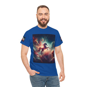 Sagittarius Galactic Unicorn Tee - Unisex Cotton T-Shirt for Cosmic Lovers, Fantasy Fans, Trendy Apparel, Astral War Merch, Gift for All Occasions