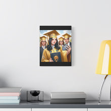 Load image into Gallery viewer, Graduation Canvas Print, Custom Wall Art for Grads, Personalized Home Decor, Graduate Gift, Modern Stretched Canvas, Graduation Celebration
