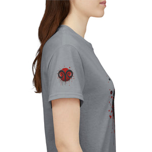 Aries Heart Tee, Unisex Heavy Cotton T-Shirt, Astrology Gift, Birthday Present, Graphic Tee, Casual Wear, Unique Design