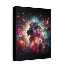 Load image into Gallery viewer, Cosmic Lion Canvas Art, Wall Decor, Galaxy Artwork, Home Decor, Unique Gift for Art Lovers, Space Theme
