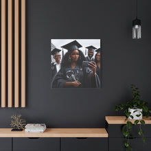 Load image into Gallery viewer, Graduation Canvas Art, Personalized Graduate Gift, Wall Decor, Black Girl Graduation, College Graduate, Inspirational Home Decor
