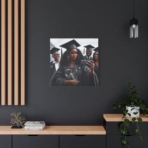 Graduation Canvas Art, Personalized Graduate Gift, Wall Decor, Black Girl Graduation, College Graduate, Inspirational Home Decor