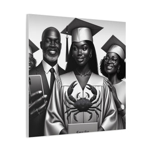 Graduation Family Canvas Art, Graduation Gift, Wall Decor, Education Celebration, Black History Month, Motivational Art