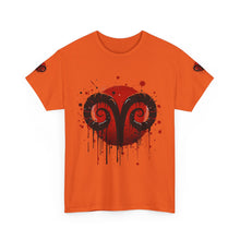 Load image into Gallery viewer, Aries Heart Tee, Unisex Heavy Cotton T-Shirt, Astrology Gift, Birthday Present, Graphic Tee, Casual Wear, Unique Design
