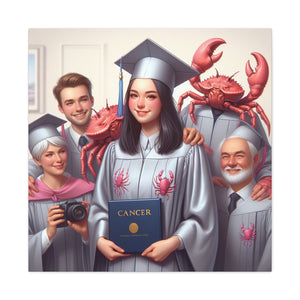 Cancer Zodiac Graduation Canvas Art, Personalized Gift for Graduates, Unique Home Decor, Wall Art, Graduation Gift Idea