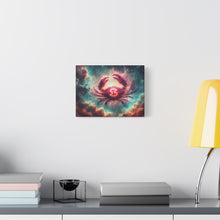 Load image into Gallery viewer, Galactic Crab Canvas Art Print, Home Decor, Zodiac Wall Art, Astrology Gift, Cosmic Crab Decor
