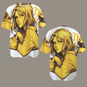 Gemini Round Neck Loose T-Shirt (Rough Sketch) 2