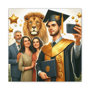 Graduation Canvas Wall Art, Family Celebration, Proud Graduate Gift, Personalized Home Decor, Customizable Art Piece