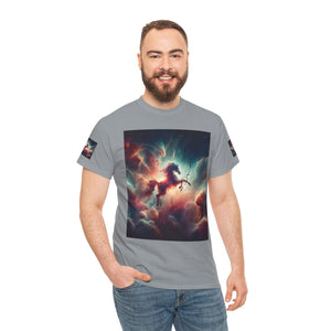 Sagittarius Galactic Unicorn Tee - Unisex Cotton T-Shirt for Cosmic Lovers, Fantasy Fans, Trendy Apparel, Astral War Merch, Gift for All Occasions