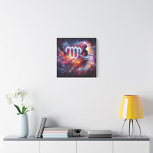 Load image into Gallery viewer, Cosmic Virgo Canvas Art, Zodiac Wall Decor, Astrology Gift for Her, Spiritual Home Decor, Artistic Virgo Print
