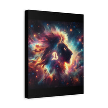 Load image into Gallery viewer, Cosmic Lion Art Canvas Print, Zodiac Wall Art, Leo Decor, Celestial Home Decor, Astrology Gift, Vibrant Galaxy Art
